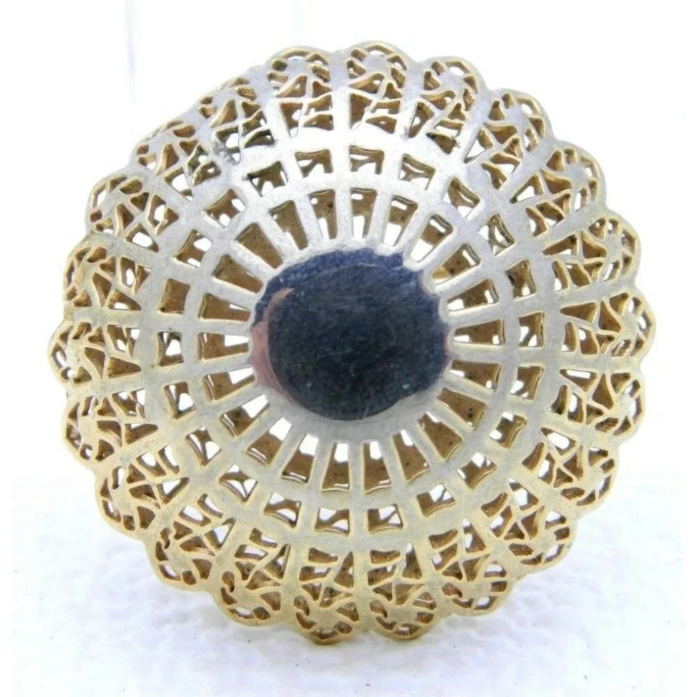 1930-40s CROWN TRIFARI Gold Tone Rare Dome Pin
